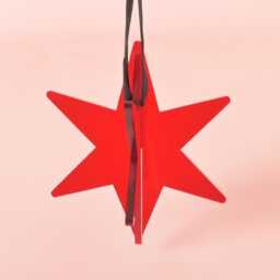 Chicago Star Ornament, Red Acrylic, Minimal Simple Christmas Decor