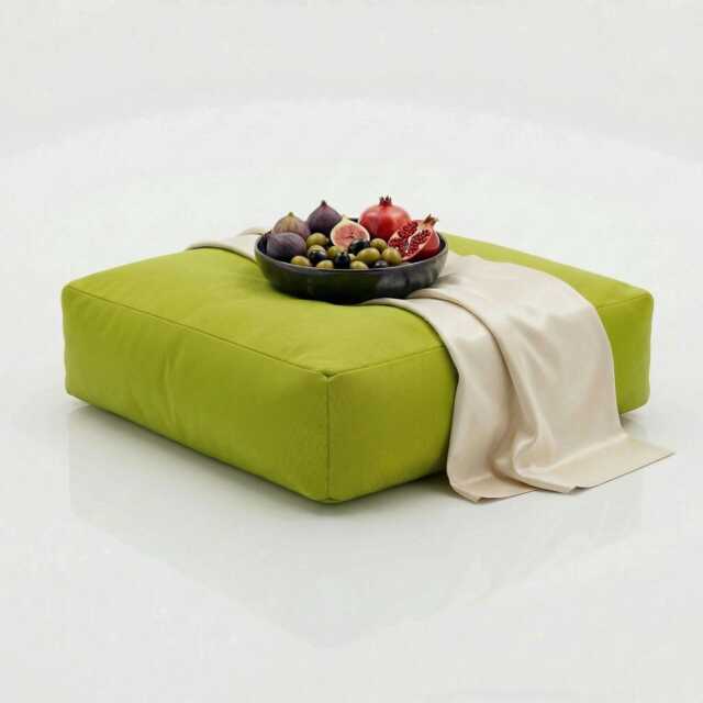 Lime Green Bean Bag Floor Cushion Square Outdoor Garden Seat - 60cm - image 1