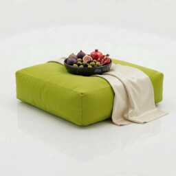 Lime Green Bean Bag Floor Cushion Square Outdoor Garden Seat - 60cm - thumbnail 1