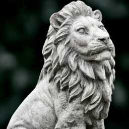 Garden Lion Statue Concrete Guardian Sculpture Stone Animal Decoration Sitting Ornament Handmade Figurine Lion Lover Gift - thumbnail 2
