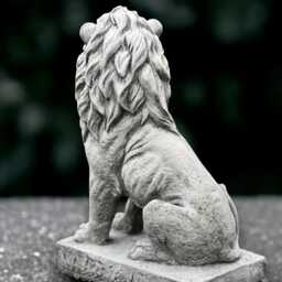 Garden Lion Statue Concrete Guardian Sculpture Stone Animal Decoration Sitting Ornament Handmade Figurine Lion Lover Gift - thumbnail 4