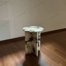 Calacatta Viola Marble Side Table End Free Tax Usa - thumbnail 3
