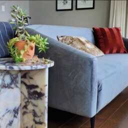 Calacatta Viola Marble Side Table End Free Tax Usa - thumbnail 4