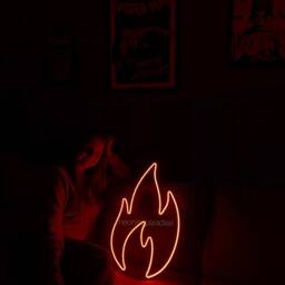Flame Fire Neon Sign, Led Flame Wall Decor, Neon Sign For Bedroom, Fireplace With Fire Living Room - thumbnail 2