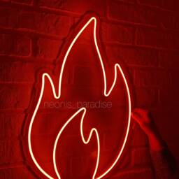 Flame Fire Neon Sign, Led Flame Wall Decor, Neon Sign For Bedroom, Fireplace With Fire Living Room - thumbnail 3