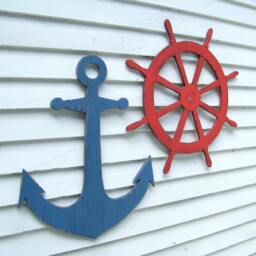 Wooden Anchor Beach Wall Decor House Nautical Large Wedding Guestbook Nursery - thumbnail 2