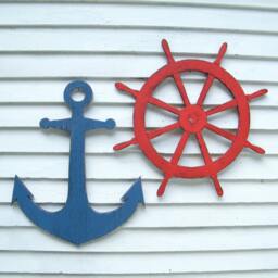 Wooden Anchor Beach Wall Decor House Nautical Large Wedding Guestbook Nursery - thumbnail 3
