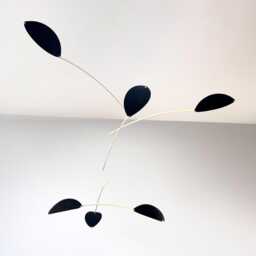 Large Kinetic Mobile Black Scandi Hanging Decor, Mid Century Modern Art - thumbnail 2