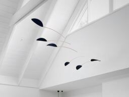 Large Kinetic Mobile Black Scandi Hanging Decor, Mid Century Modern Art