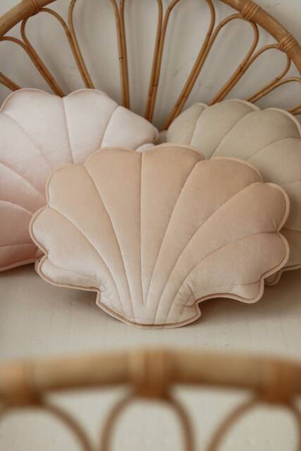 "Velvet Shell Pillow ""Apricot Pearl" - image 1