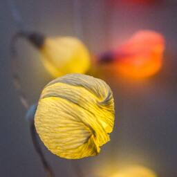 20 Led Bulbs Flower Garland, Battery Lights, Wedding Decor, Lights Pink White Home Decor - thumbnail 2