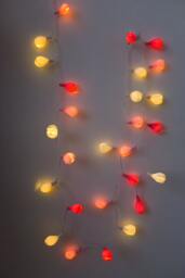 20 Led Bulbs Flower Garland, Battery Lights, Wedding Decor, Lights Pink White Home Decor - thumbnail 1