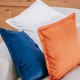 Daisy White Velvet Cushion Cover With Flange Edging - thumbnail 2
