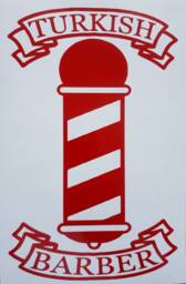 Turkish Barbers Shop Barber Pole Wall Art Decal Window Vinyl Graphic Sticker Salon Decor Door Advertising Sign Mens