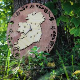 "Ireland Map Wooden Clock - Celtic Irish Wall Decor - 11.8""x15.7" - thumbnail 4