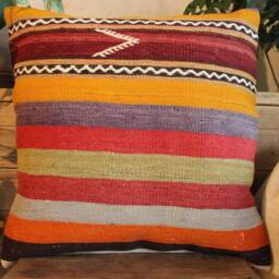50cm - 20In Vintage Kilim Pillow Cover Handwoven - Large Medium Square Cushion Sofa - thumbnail 2