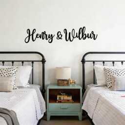 Twins Or Siblings Custom Separate Name Sign, & Bedroom, Nursery Playroom Wall Decor, Colours, 80cm Swirly Font - thumbnail 3