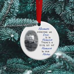 Personalised Memorial Photo Someone Is in Heaven Ceramic Bauble Christmas Tree Decoration - thumbnail 2
