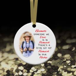 Personalised Memorial Photo Someone Is in Heaven Ceramic Bauble Christmas Tree Decoration - thumbnail 1