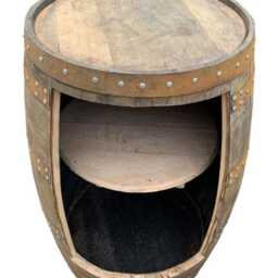 Rustic Bourbon Barrel Cask Handcrafted Drinks Cabinet/Home Bar Man Cave - thumbnail 4