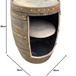Rustic Bourbon Barrel Cask Handcrafted Drinks Cabinet/Home Bar Man Cave - thumbnail 2