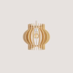 Wood Lamp, Wooden Lamp Shade, Hanging Pendant Light, Decorative Ceiling Scandinavian Style Modern Poppy - thumbnail 3