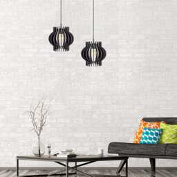 Wood Lamp, Wooden Lamp Shade, Hanging Pendant Light, Decorative Ceiling Scandinavian Style Modern Poppy - thumbnail 2
