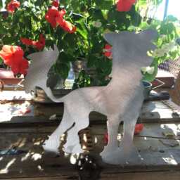 Chinese Crested, Metal Shelf, Mantle Or Table Top Decoration, Dog Silhouette, Gift, Art, Pet Memorial, Lover Gift - thumbnail 2