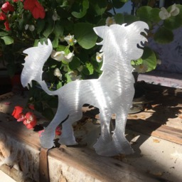 Chinese Crested, Metal Shelf, Mantle Or Table Top Decoration, Dog Silhouette, Gift, Art, Pet Memorial, Lover Gift - thumbnail 1