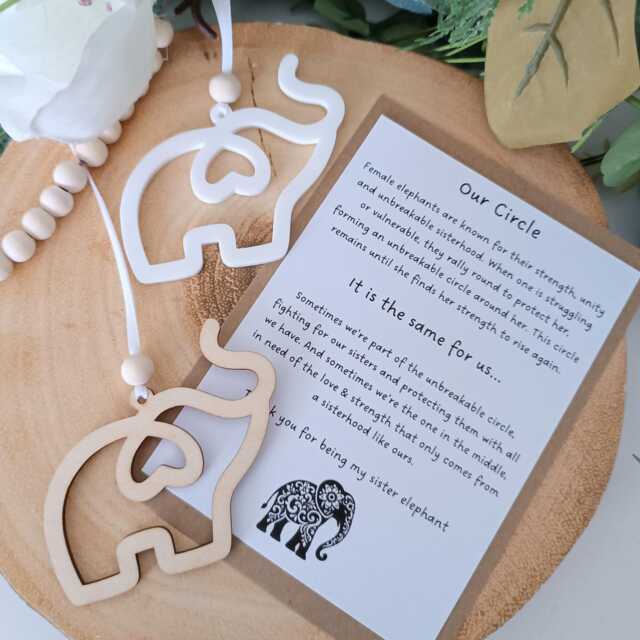 Sisterhood Elephant Gift - Friendship Female Elephants Christmas Tree Unbreakable Circle Thank You For Being My - image 1