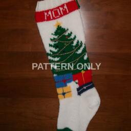 PDF Pattern Only Hand Knitted Christmas Tree Stocking - thumbnail 3