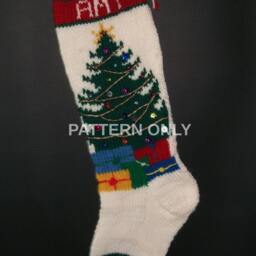 PDF Pattern Only Hand Knitted Christmas Tree Stocking - thumbnail 2