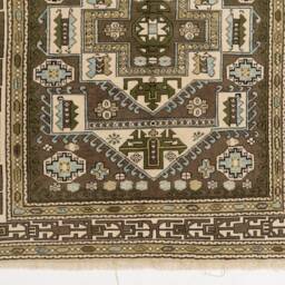 "Handmade Brown Turkish Wool Rug Traditional Anatolian Design - 5'5"" X 8'5" - thumbnail 2