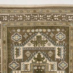 "Handmade Brown Turkish Wool Rug Traditional Anatolian Design - 5'5"" X 8'5" - thumbnail 3