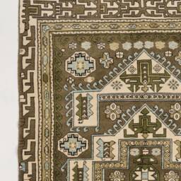 "Handmade Brown Turkish Wool Rug Traditional Anatolian Design - 5'5"" X 8'5" - thumbnail 4