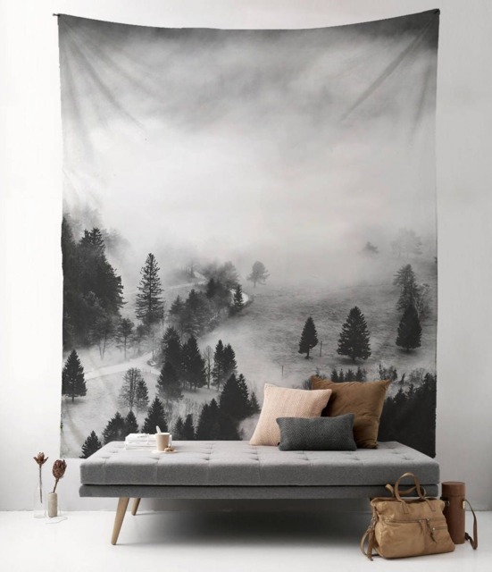 Forest in The Fog - Wall Tapestry Tapestry Hangings Wanderlust Bohemian Home Decor Dorm T#74 - image 1