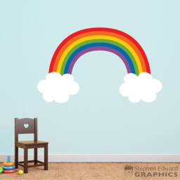 Rainbow Wall Decal - Playroom Art Children Bedroom Vinyl Decor - thumbnail 1