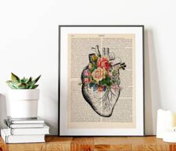 Heart Anatomy Print, Human Art, Office Decor, Doctor Gift Idea, Anatomical Medical Student Gift, Nurse Idea - thumbnail 1