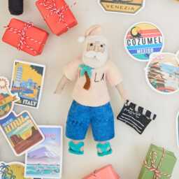 La Santa Ornament, Hand Felted Los Angeles Charm, Handmade Californian Christmas Decor - thumbnail 2