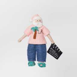 La Santa Ornament, Hand Felted Los Angeles Charm, Handmade Californian Christmas Decor - thumbnail 3