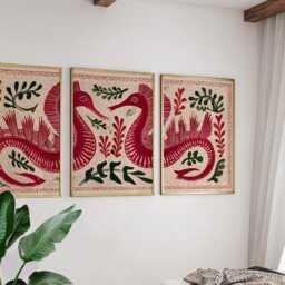 Sea Dragon Artwork Poster, Set Of 3 Folk Art Print - thumbnail 2