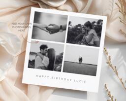 Personalised Photo Collage Card, Custom Birthday, Anniversary, Wedding, Memory, Minimalistic Gift, Girlfriend Boyfriend, Gift For Loved Ones - thumbnail 1