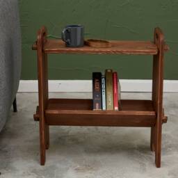 Narrow Solid Wood Side Table, Minimalist Bookcase Nightstand - thumbnail 3