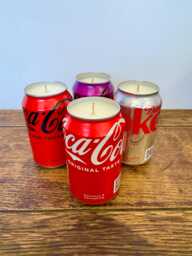Coca Cola Can Candle - Smells Like The Drink Scented Soy Wax Coke Zero Diet Cherry - thumbnail 1