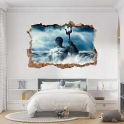 Poseidon Wall Decal Greek God Of The Sea Art Sticker Gaming Kids Room Decor - thumbnail 3