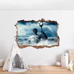 Poseidon Wall Decal Greek God Of The Sea Art Sticker Gaming Kids Room Decor - thumbnail 2
