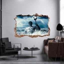 Poseidon Wall Decal Greek God Of The Sea Art Sticker Gaming Kids Room Decor - thumbnail 4