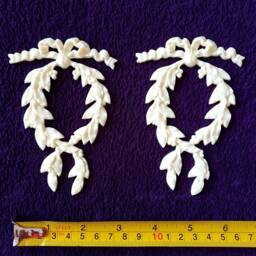 Pair Gilt Or White French Style Decorative Wall Furniture Moulding Pediment Onlay Applique Plastic Decoration - thumbnail 3