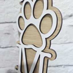 Paw Print Home Decor Plaque, Personalised Wooden Wall Art, Gift Idea For Pet Lover, Mothers Day Cat Mum, Birthday Dog Dad - thumbnail 3