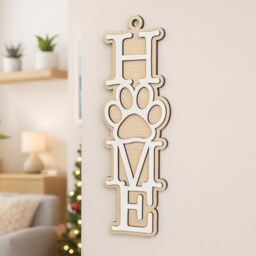 Paw Print Home Decor Plaque, Personalised Wooden Wall Art, Gift Idea For Pet Lover, Mothers Day Cat Mum, Birthday Dog Dad - thumbnail 2